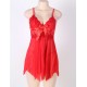 Red Flirty Lace and Microfiber Plus Size Babydoll