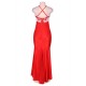 Plus Size Trendy Red Embroidery Gorgeous Dress