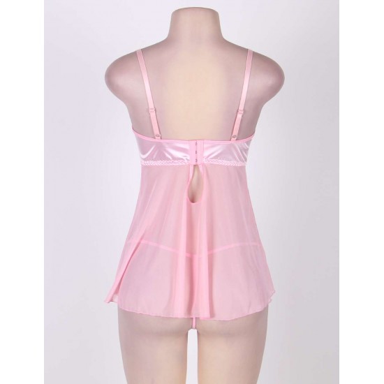 Sweet Pink Cute Style Mini Babydoll