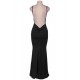 Black Mermaid Backless Floor-length Dress