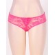 Pink Plus Size Floral Lace Strappy Open Crotch Panty