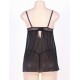 Black Plus Size Open Cup Babydoll