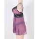 Purple Plus Size Mesh and Metallic Lace Babydoll