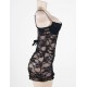 Black Plus Size Lace Mesh Lingerie With Round Back