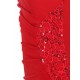 Elegant Red Side Lace Detail Ruched Dress