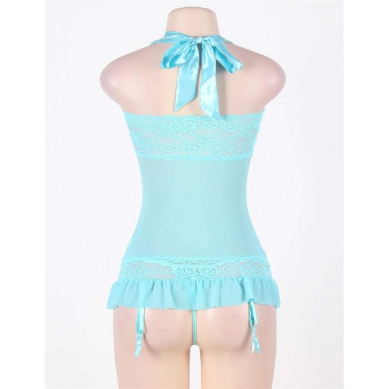 Obsessive Kalia Bow Front Light Blue Lingerie