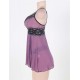 Camisole Purple Lace Sexy Babydoll With G string