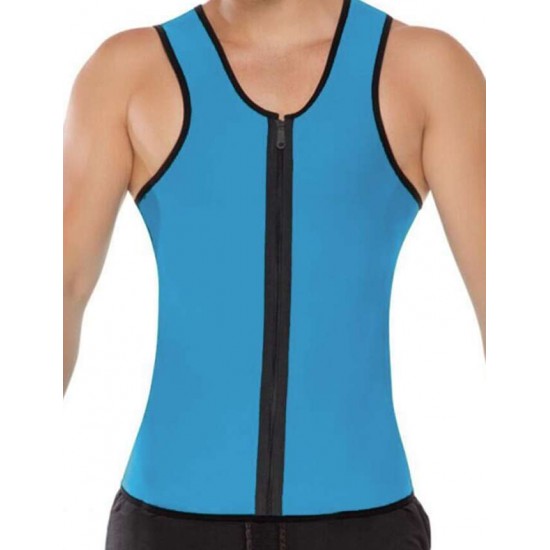 Men Blue Neoprene Corsets Without Steel Bones