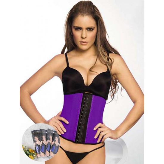 9 Steel Bones Purple Latex Corsets