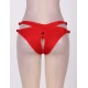 Plus Size Red Crisscross Cutout Thong