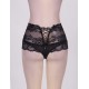 Black High Waist Strappy Floral Lace Panty