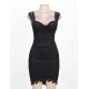 Bustier Bodycon Mini Black Lace Dress