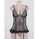 Black Sheer Mesh Lace Teddy Lingerie