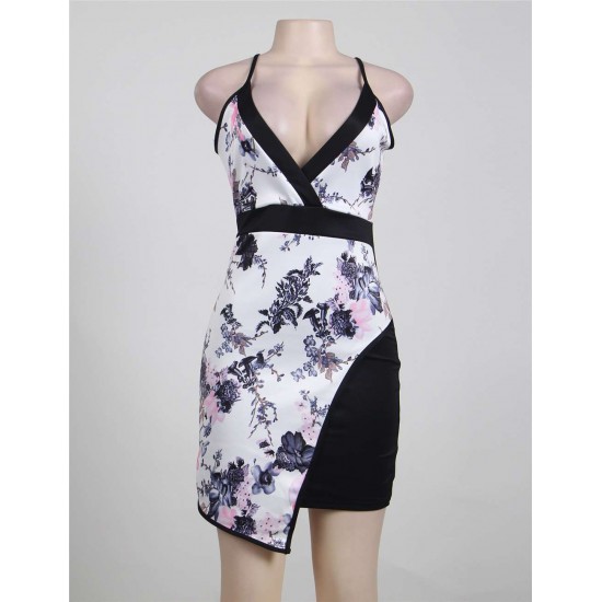 Tempting Split Print Bodycon Dress