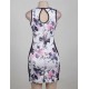 Tempting Print Floral Sleeveless Bodycon Dress