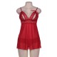 Sweetheart Scalloped Red Lace Decor Babydoll