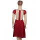 Plus Size Lace Elegant Round Neck Red Bodycon Dress