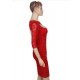 Plus Size Lace Heart Sexy Red Slim Fashion Dress