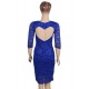 Plus Size  Sweet Heart Sexy Blue Slim Fashion Dress