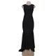 Black Formal Golden Strap Open Back Evening Dress