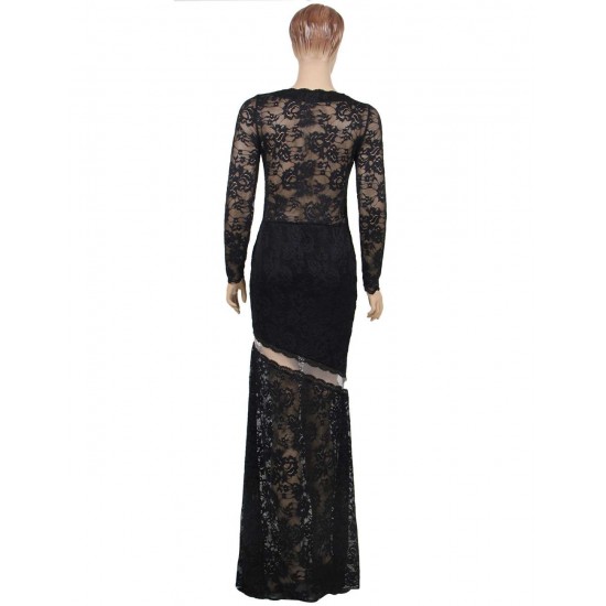 Plus Size Lace Long Dress