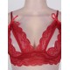 Red Lace Crotchless Booty Short Bra Set