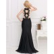 Black Transparent Gauze Evening Dress