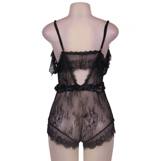 Eyelash Lace Romper Romantic Fantasy Teddy