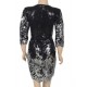 Online Black Silver Long Sleeves Dress