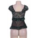 Black Lace Princess Embroidered Crocheted Babydoll