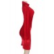 Velvet Sexy Round Neck Red Bodycon Dress