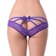 Open Crotch Caged Back Purple Lace Panty