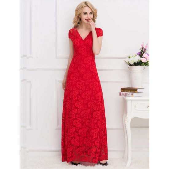 Plus Size Lace Long Dress