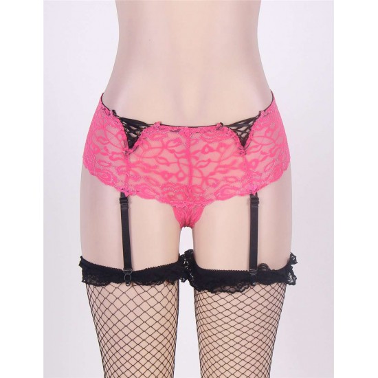 Crotchless Lace Garter Short