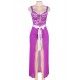 Open Long Purple Lace Dress Sleepwear Gown