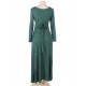 Emerald Belted V Neck Back Maxi Dress