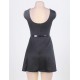 Black Hollow Out Sleeveless Dress With Waist Belt