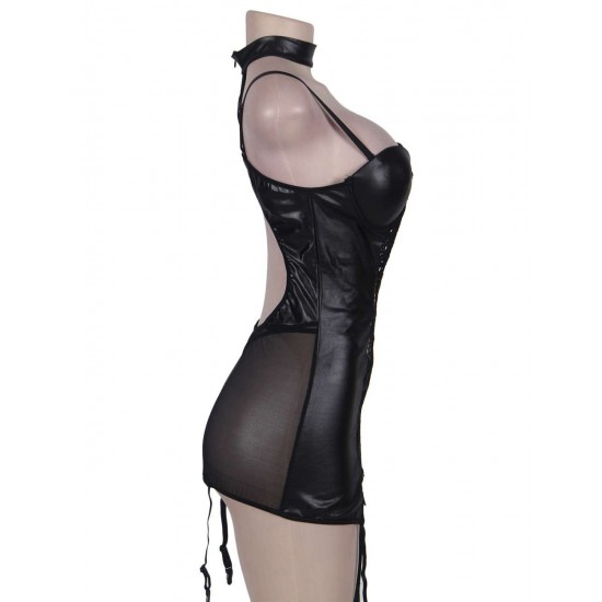 Commanding Black Collared Chemise