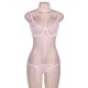 Strappy Pink Lace Bra Set With Mask