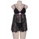 Sexy Black Ruffle Mesh Babydoll