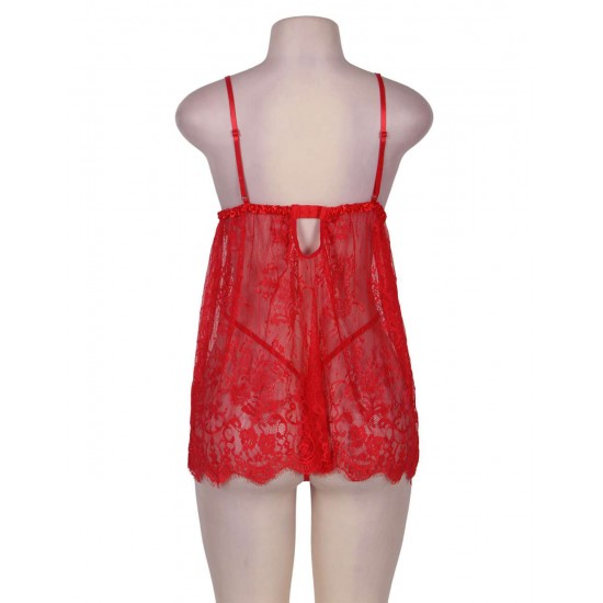 Red Sexy Lace Lingerie Sexy Babydoll