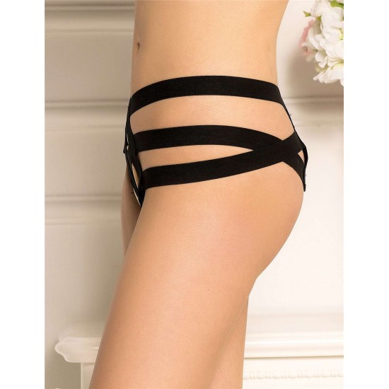 Black Cage Bandage Brief Thong