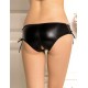 Plus Size Black Open Crotch Leather Panty