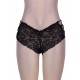 Sexy Black High Waist Floral Lace Strappy Panty 