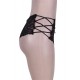 Plus Size Sexy Black High Waist Floral Lace Strappy Panty