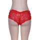 Red Sexy Strappy Floral Lace High Waist Panty