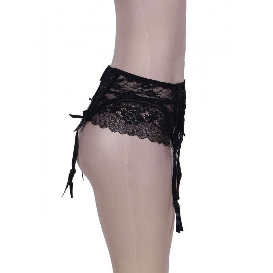 Black Sexy Lace Garter Panty