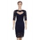 Plus Size Sweet Heart Dark Blue Slim Fashion Dress