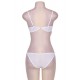 Plus Size White Mesh Bra Set