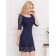 Plus Size Half Sleeve Blue Wholesale Fashion Dress